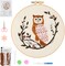 Owl Embroidery Kit for Adults – Beginner Cross Stitch with Hoop, Threads & Video Tutorial